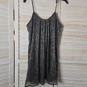 Paper Crane Silver Metallic Mini Tank Dress Women's Small Shiny Party Clubwear
